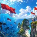 bendera Merah Putih Nusa Penida