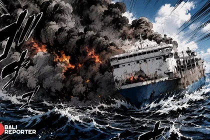 Foto Ilustrasi Kapal Mutiara Sentosa 2 terbakar