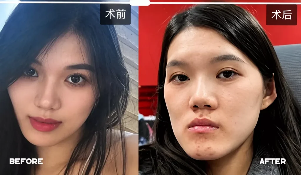 Foto Operasi rahang gagal wajah berubah drastis