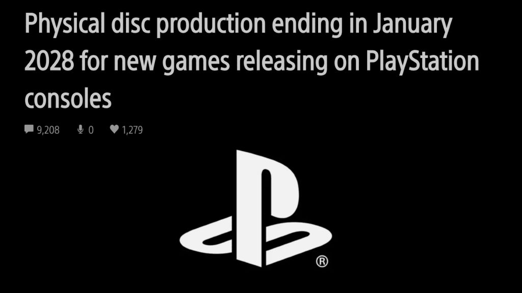 Tangkapan Layar Penguman Resmi Sony stop game PlayStation disc