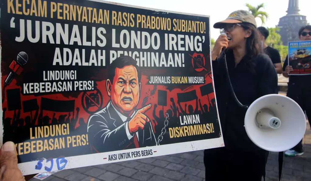 Foto Aksi jurnalis Bali protes londo ireng Prabowo