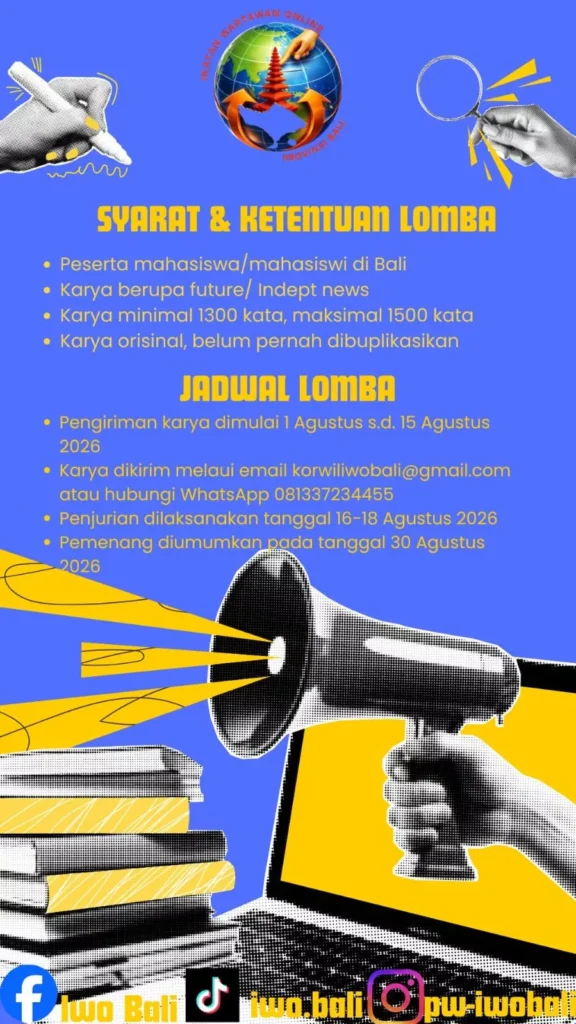 Poster IWO Bali lomba karya jurnalistik 2026